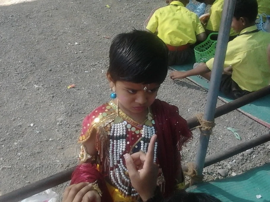 Me as a young boy, dressed for a Kathak performance